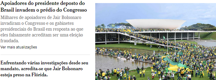 Bolsonaro está a milhares de kms “escondido na Flórida”, diz NYT