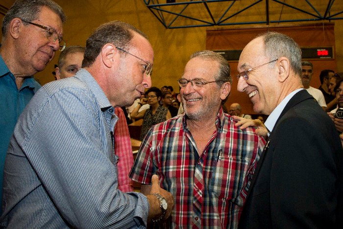 Pont (e), Tarso (c) e Falcão (d) debateram durante a manhã os rumos da legenda | Caroline Biccochi/PTRS